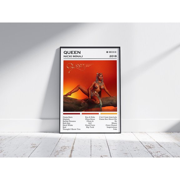Hip Hop Female Icon Crown Concept Graphic Wall Art Studio, Unframed Canvas