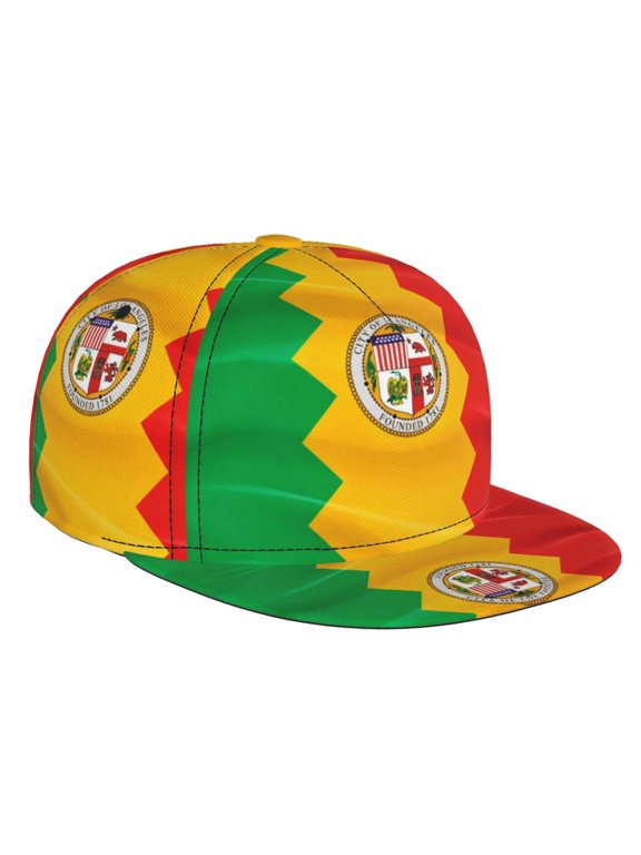 Hip Hop Flat-Brimmed Hat Los Angeles California Flag Rock Cap Snapback Hat for Men Women