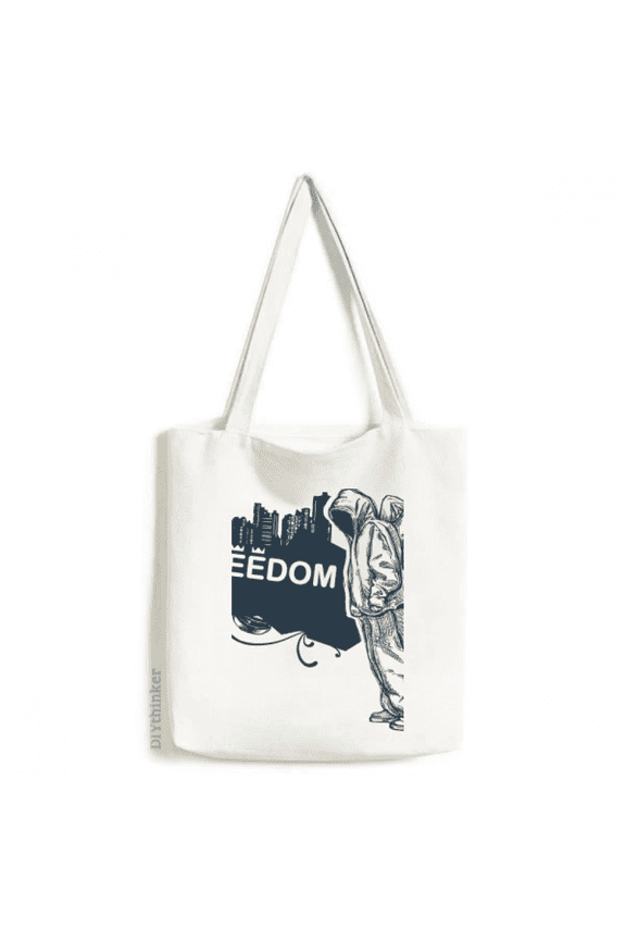 Hip-Hop Freedom Angel Pattern Tote Canvas Bag Shopping Satchel Casual Handbag