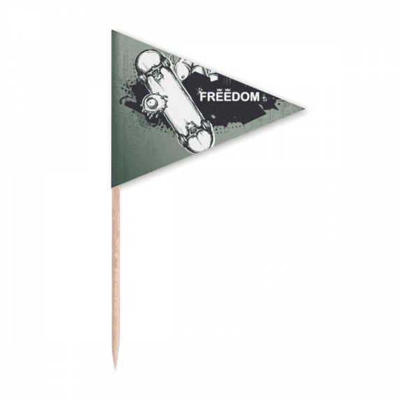 Hip-Hop Freedom Skateboard Monster Pattern Toothpick Triangle Cupcake Toppers Flag