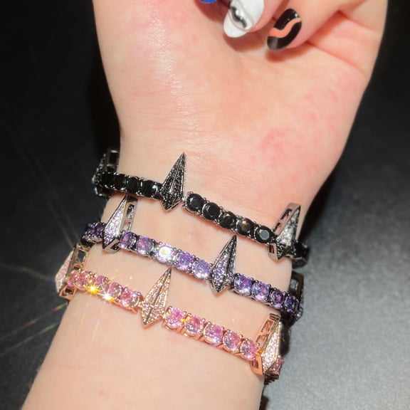 Hip Hop Full Rhinestone Zircon Punk Bracelet Ornament