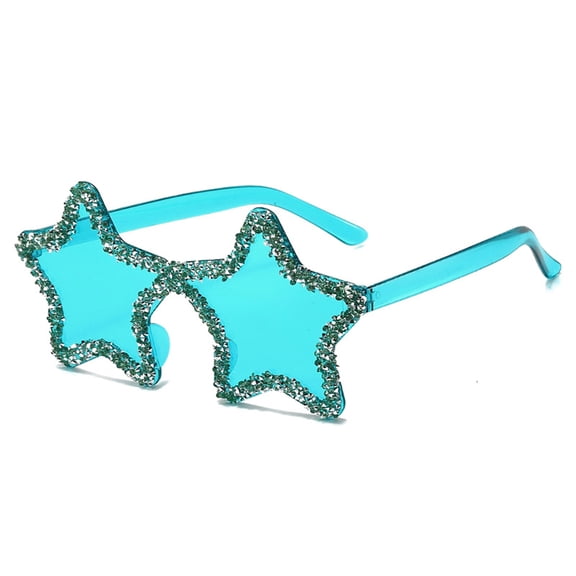 Hip Hop Glittering Shades Stylish Decorative Eye Glasses Star Plastic Live Show Party Photo Props