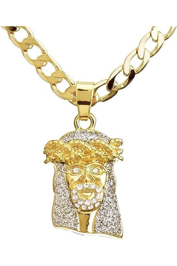 Hip Hop Gold Plated African Map Pendant 20 inch Miami Cuban Chain Necklace MCP 1126 G