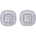 thumbnail image 1 of Hip Hop Gold Silver Tone 10 mm Iced Bling Screw Back Stud Earrings BE 064 S, 1 of 3