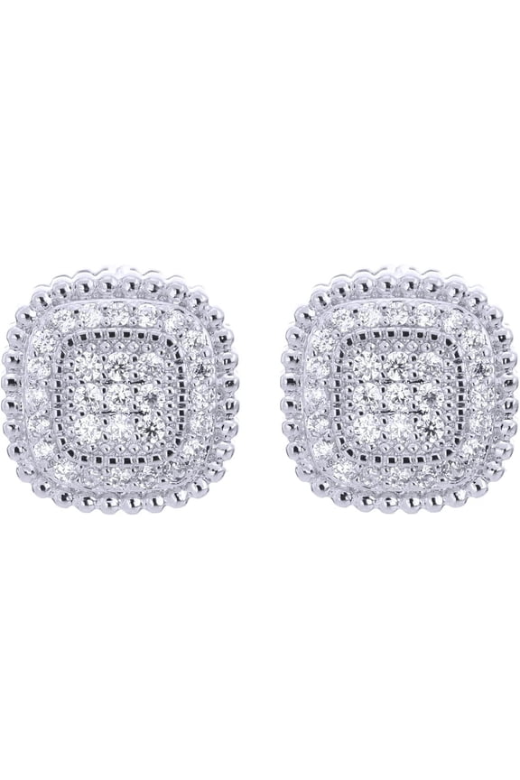 Hip Hop Gold Silver Tone 10 mm Iced Bling Screw Back Stud Earrings BE 064 S