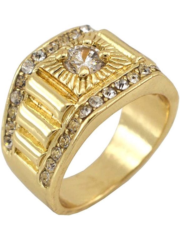 Hip-Hop Gold Tone Techmaster Men's Ring size 11