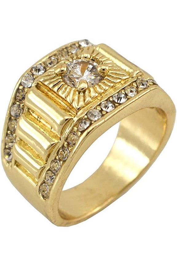 Hip-Hop Gold Tone Techmaster Men's Ring size 9
