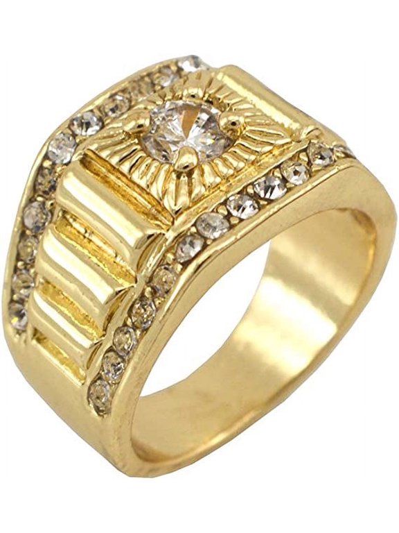 Hip-Hop Gold Tone Techmaster Men's Ring size 9