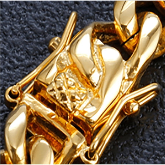 Hip-Hop Golden Curb Cuban Link Chain Stainless Steel Necklace for Men and Women Gold Silver Color Bracelet Fashion Jewelry