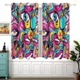 thumbnail image 1 of Hip Hop Graffiti Blackout Curtains 2 Panels Set Grommet Drapes for Bedroom Living Room W55xL54, 1 of 5