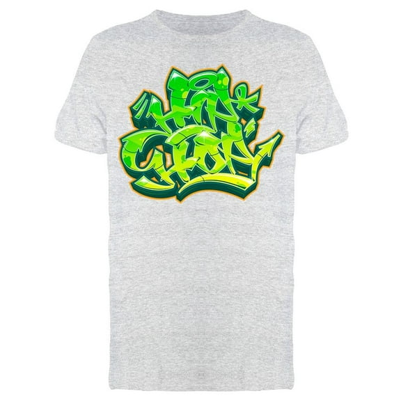 Hip Hop Green Graffiti T-Shirt Men -Image by Shutterstock, Male x-Large