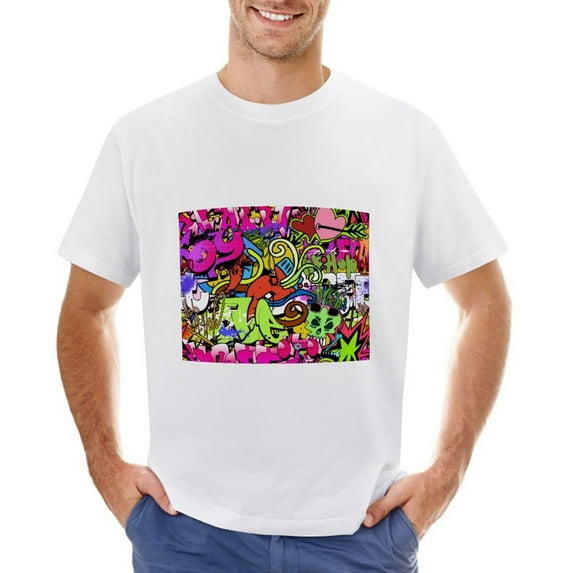 Hip Hop Green Red Vintage T-shirt Mens Cotton Classic Crewneck Short Sleeve Tees Unisex White 3XL