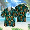 thumbnail image 1 of Hip Hop Hawaiian Tiki Mask 3D Printed Beach Shirt Harajuku Fashion Shirts For Men Clothes Polynesia God Short Sleeve Aloha Tops, 1 of 6