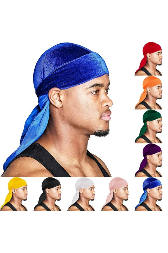 Hip Hop Head Scarf, Velvety Soft Durag for a Unique Texture and Look, Perfect for Rappers, Dancers, and Making a Fashion Statement Red