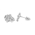 thumbnail image 1 of Hip Hop Iced Bling Rapper Nugget 925 Silver in Plated Screw Back Earrings SHS654 S, 1 of 2