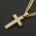 thumbnail image 1 of Hip Hop Iced Cross Pendant & 12mm 20" Box Lock Miami Cuban Choker Chain, 1 of 5
