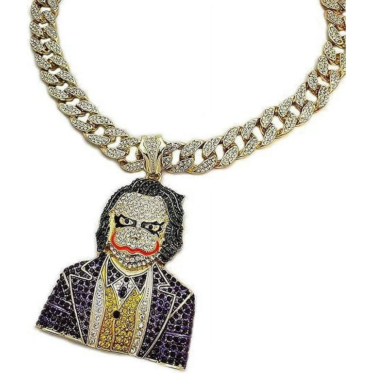 Gold Plated Joker Gold Pendant Hip Hop Iced Gold Plated Cubic