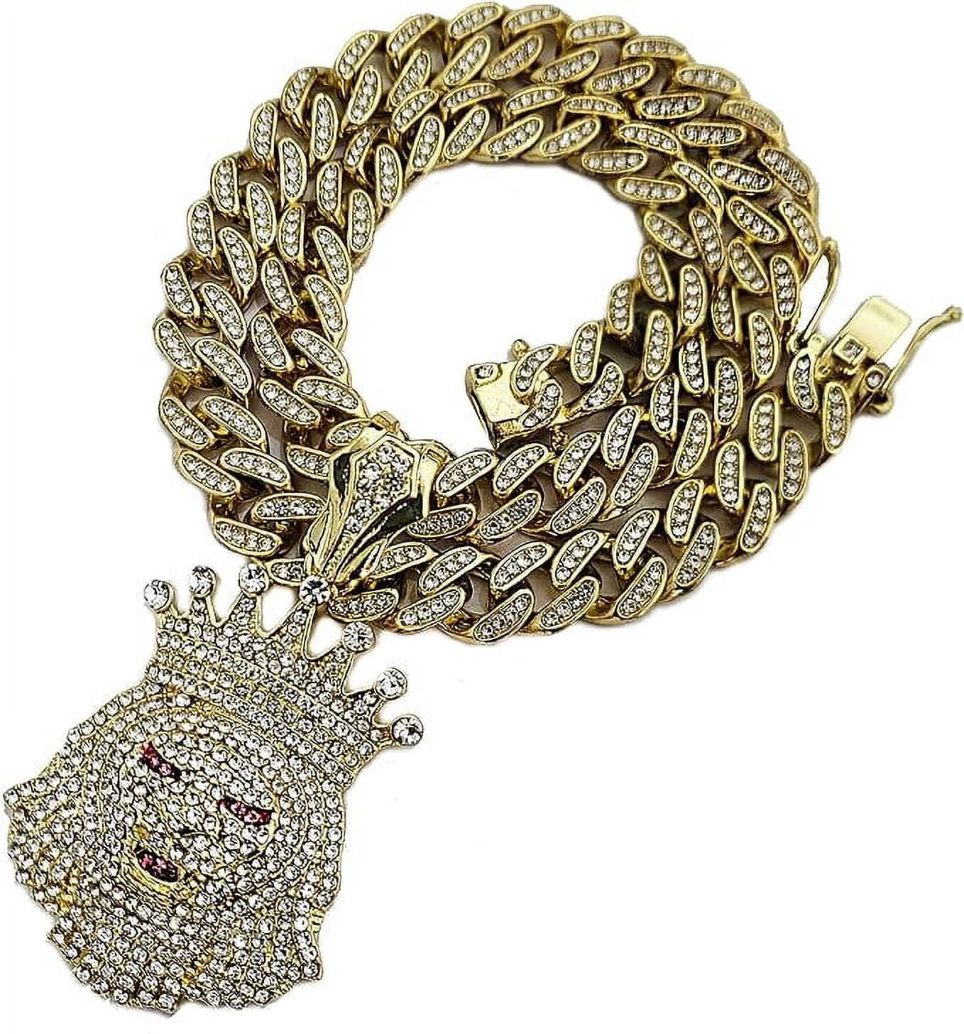 Hip Hop Iced Gold Plated Large Cubic Zirconia King Crown Ape Gorilla ...