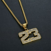 Hip Hop Iced Out Basketball Number 23 Pendant Necklace Male 14K Yellow Gold Chains For Men Jewelry
