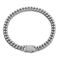 thumbnail image 1 of Hip Hop Jewelry 6mm-14mm Any Length 316L Stainless Steel Crystal Buckle Fashion Women Men's Miami Chain Bangle Bracelet, 1 of 1