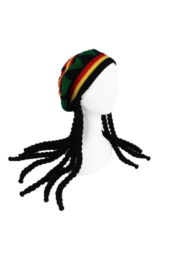 Hip Hop Knitted Cap Wig, Braided Hat, Male/Female Jamaican Beanie, Hombre Dreadlocks, Reggae Beanie