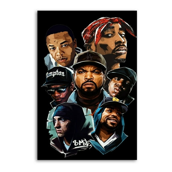 Hip Hop Legend Old School West Coast Hip Hop Music Wall Art Picture Painting Poster Canvas Print Posters Artworks Bedroom Living Room Decor 16x24inch(40x60cm)