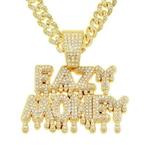 Hip Hop Letter Pendant Necklace Men Women Eazy Money Chain Iced Out Bling Cuban Necklaces HipHop Jewelry Fashion Gift