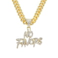 thumbnail image 1 of Hip Hop Letters NO FAVORS Pendant Necklace with 13mm Miami Cuban Chain Iced Out Bling HipHop Necklaces Fashion Jewelry, 1 of 8