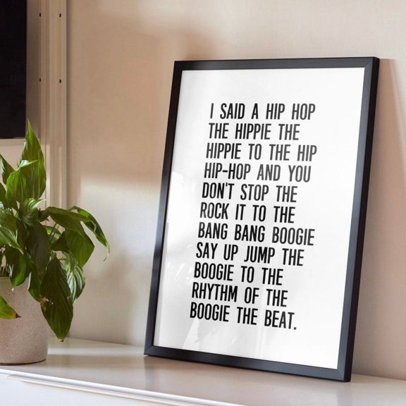 Hip Hop Lyrics Poster Retro Music Wall Art Bedroom Decor 12x18 UNFRAMED