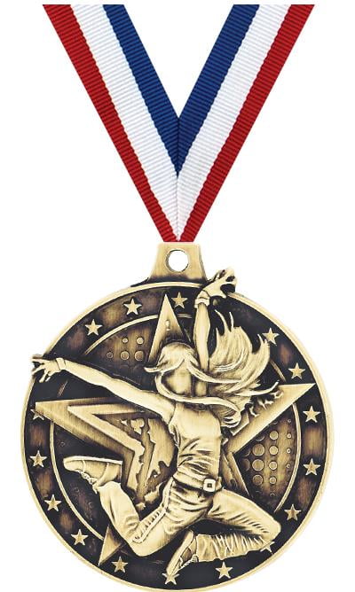 Hip Hop Medals, 2" Gold Diecast Hip Hop Medal Award 5 Pack