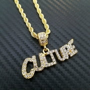 Hip Hop Migos Iced QC w/ Tennis Chain & CULTURE & YRN 3 Fashion Necklace set