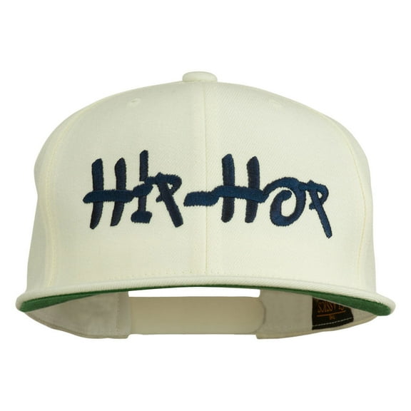 Hip Hop Music Embroidered Snapback Flat Bill Cap - Natural OSFM