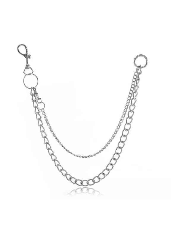 Hip Hop Pants Jean Chain Goth Punk Silver Trousers Chains Biker Heavy Thick Wallet Pocket Chains Silver,1Pcs