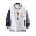 thumbnail image 1 of Hip Hop Patchwork Mens Letter Print Oversized Bomber Baseball Jackets, 1 of 6