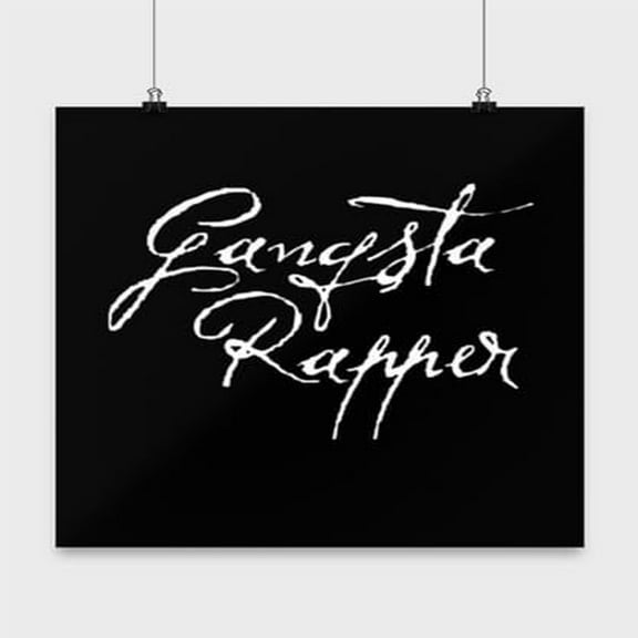 Hip Hop Poster, Gangsta Rapper, Rap Wall Art Gift, Black 13x13in Poster