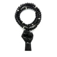 thumbnail image 1 of Hip Hop Power Rising Fist Pendant 6mm 30" Plastic Bead Necklace, 1 of 3