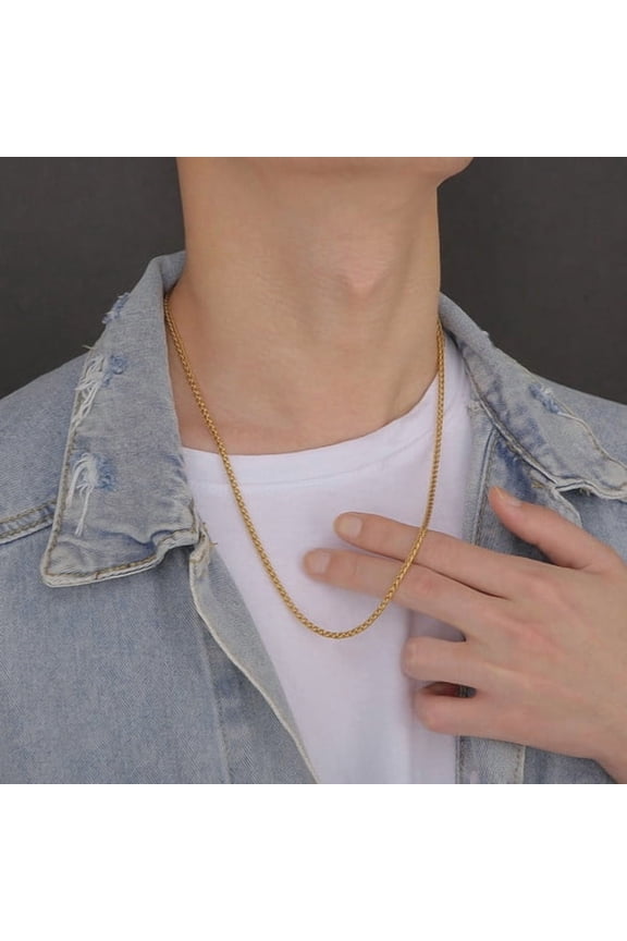 Hip Hop Punk Fashion Collar Choker Necklace 14K Yellow Gold Miami Cuban Link Neck Chains for Women Men Jewelry Gift J043