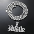 thumbnail image 1 of Hip Hop Punk Luxury Rhinestone Letters Pendant  Necklace for Women Men Iced Out Cuban Chain Fashion  Sweater Chain  Tennis Chain Clavicle Chains Creative Gifts, 1 of 4