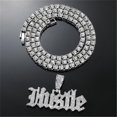 thumbnail image 1 of Hip Hop Punk Luxury Rhinestone Letters Pendant  Necklace for Women Men Iced Out Cuban Chain Fashion  Sweater Chain  Tennis Chain Clavicle Chains Creative Gifts, 1 of 4