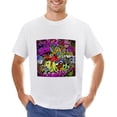 thumbnail image 1 of Hip Hop Purple Yellow Men’s T-Shirt 100% Cotton Casual Short Sleeve Tops Gift Tee White L, 1 of 2