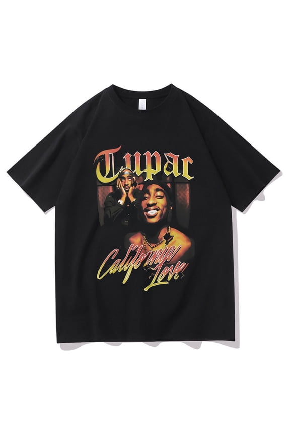 Hip Hop Rap Cotton Summer Men'S Short-Sleeved T-Shirt Outdoor Casual Tops Street Fashion Tee Unisex Oversized Tee, Casual Fashion, Y2K Clothing BLACK