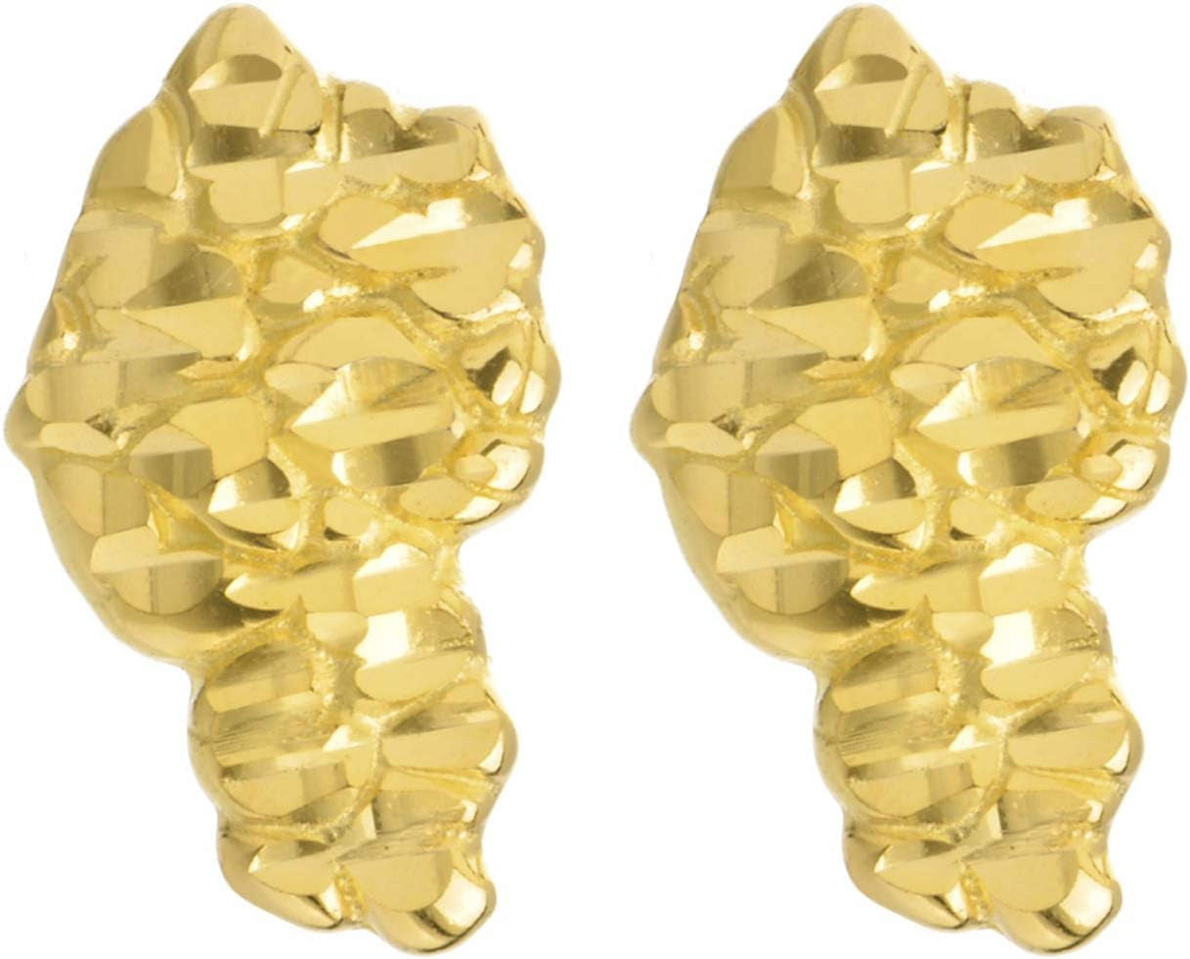 Hip Hop Rapper Nugget 925 Silver in Gold Plated Screw Back Earrings SHS 654 G