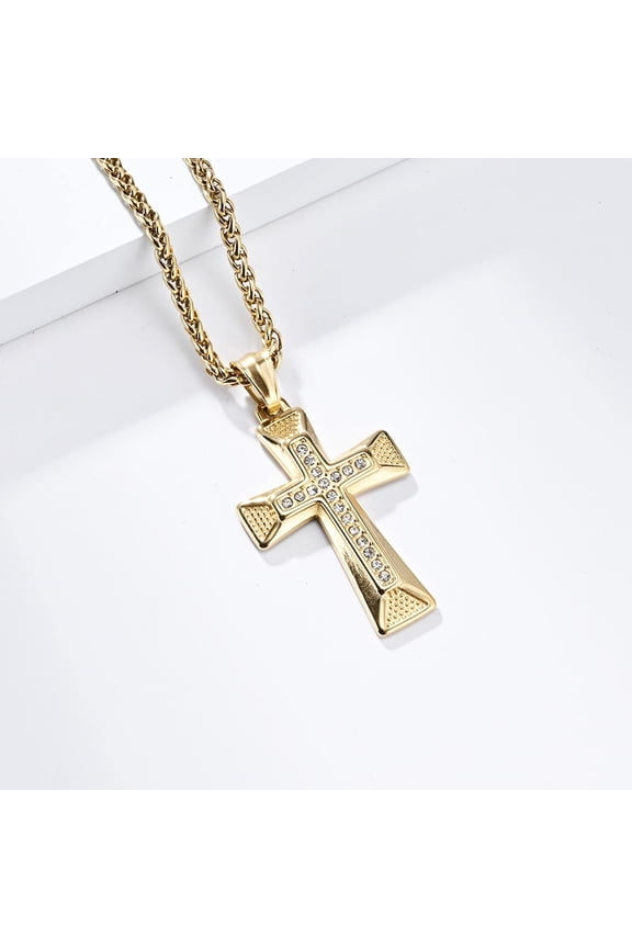 Hip Hop Rock Bling Iced Out 14K Yellow Gold Pendants Necklaces for Men Rapper Jewelry Black Gold Silver Color
