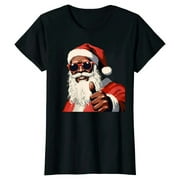 Hip Hop Santa Claus T-Shirt - Get in the Festive Spirit with Funky African American Black Santa Tee