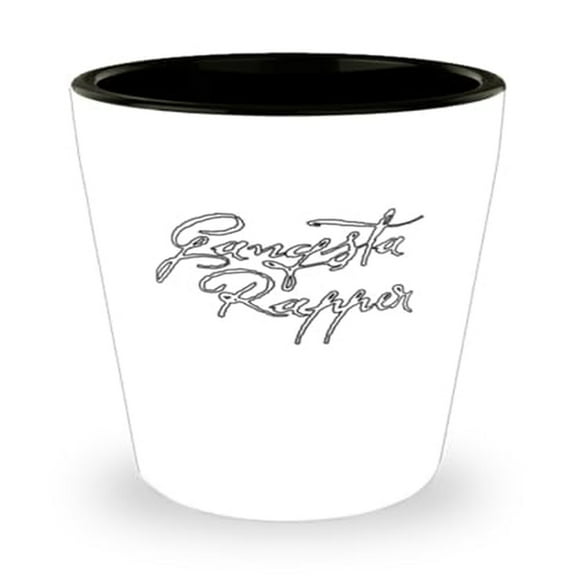 Hip Hop Shot Glass, Gangsta Rapper, Rap Gift, Mini Glassware, 1.5oz Cup