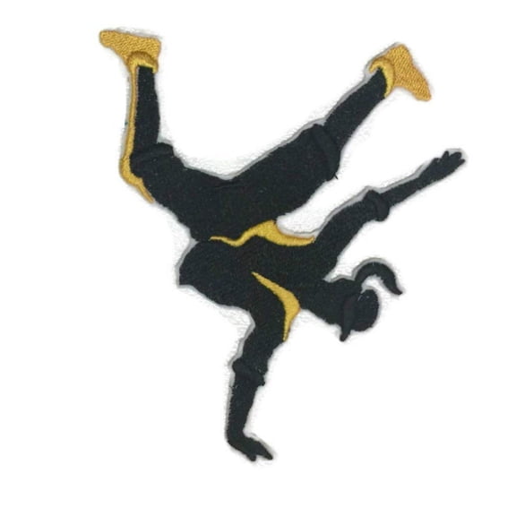 Hip Hop Silhouette Right Posture Embroidered Iron on/Sew Patch [5.5" X 4.64"]