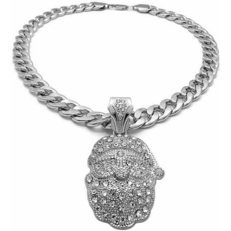 Platinum Plated Sterling Silver Initial Pendant Necklace - 18 Inch With Extender, Cubic Zirconia, Personalized Jewelry