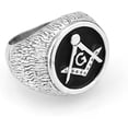 thumbnail image 1 of Hip-Hop Silver Tone Black Enamel Men's Ring Size 12#2, 1 of 2
