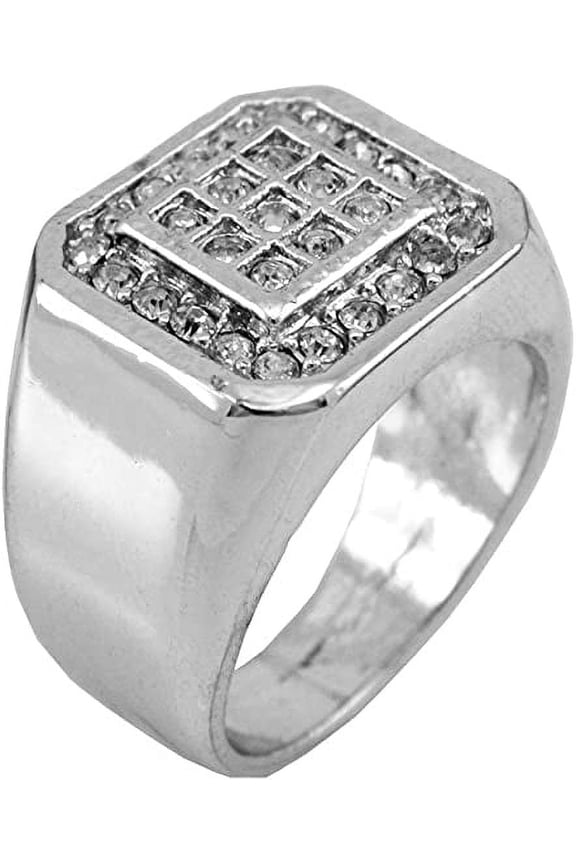 Hip-Hop Silver Tone Mirage Men's Ring size 10