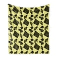 thumbnail image 1 of Hip Hop Soft Flannel Fleece Throw Blanket, Subculture Themed Print with Boombox Sneaker and Hip Hop Font, Cozy Plush for Indoor and Outdoor Use, 50" x 60", Pale Yellow Yellow, by Ambesonne, 1 of 5